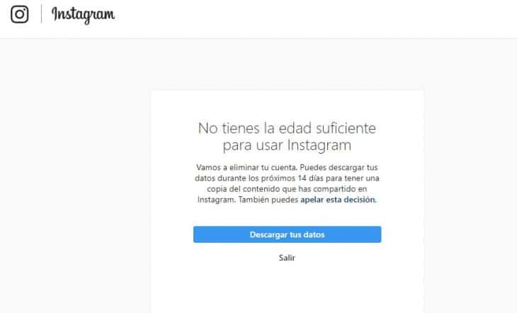 Instagram cierra cuentas a los menores de 14 años